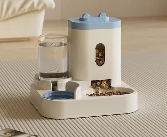 Distributeur Automatique de Nourriture pour Chiens et Chats avec Fontaine à Eau – Grande Capacité